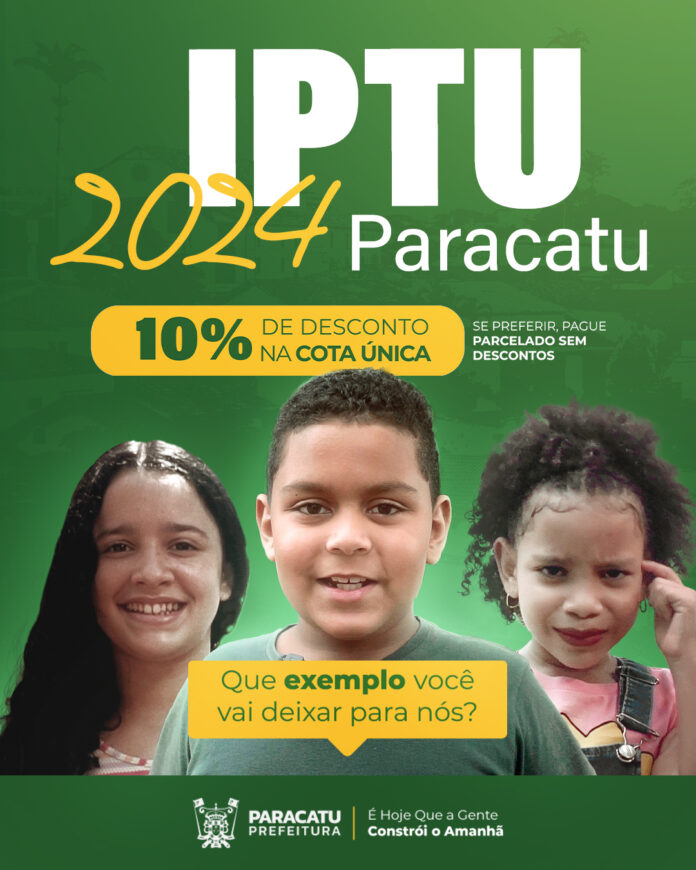 A guia do IPTU 2024 já pode ser emitida, e desta vez, você contribuinte, poderá ter até 10% de desconto no seu pagamento. Acesse o site da Prefeitura e saiba mais!.