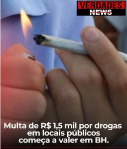 Multa de R$1.500 mil por uso de droga em locais públicos começa a valer em Belo Horizonte